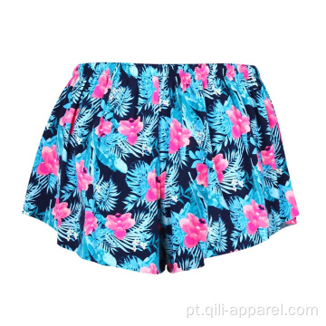 Shorts de praia femininos de náilon 4way trecho trecho